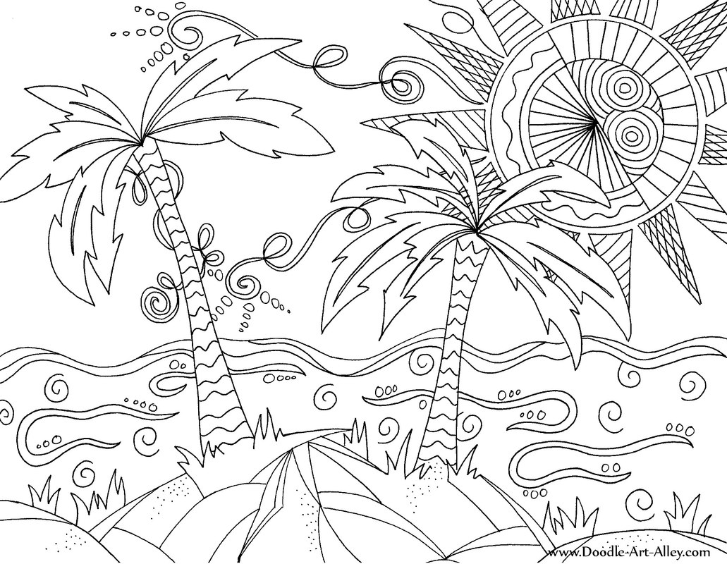 1031x800 Announcing Coloring Pages Beach Scenes Bonanza Scene For Adults 83