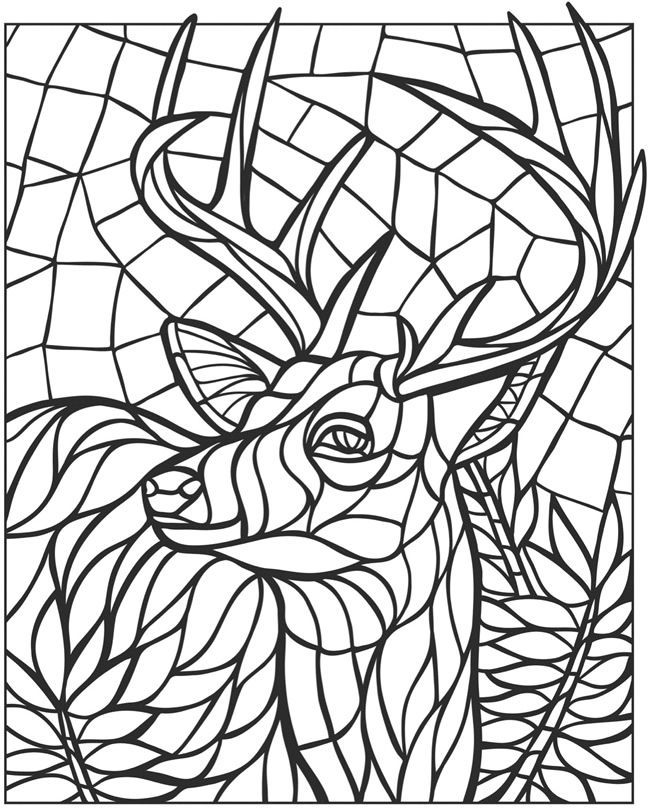 650x808 Pages Deer Mandalas Dover Coloring Coloring Books Animal Mosaics