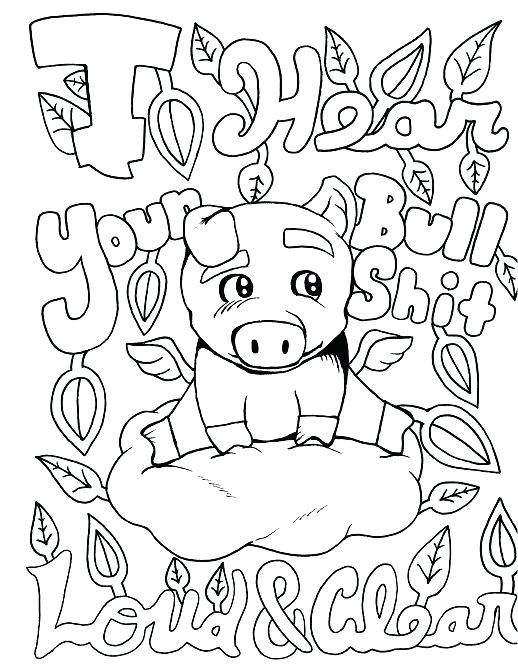 518x668 Print Off Coloring Pages Pig Adult Coloring Page Swear Free