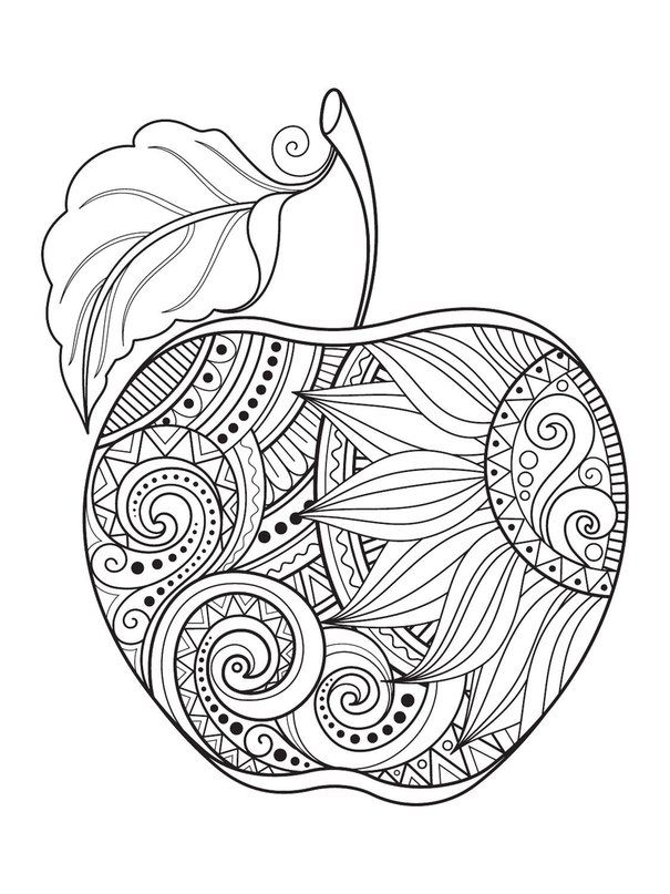 Apple Coloring Pages For Adults 605x807 Apple Coloring Pages For Adults