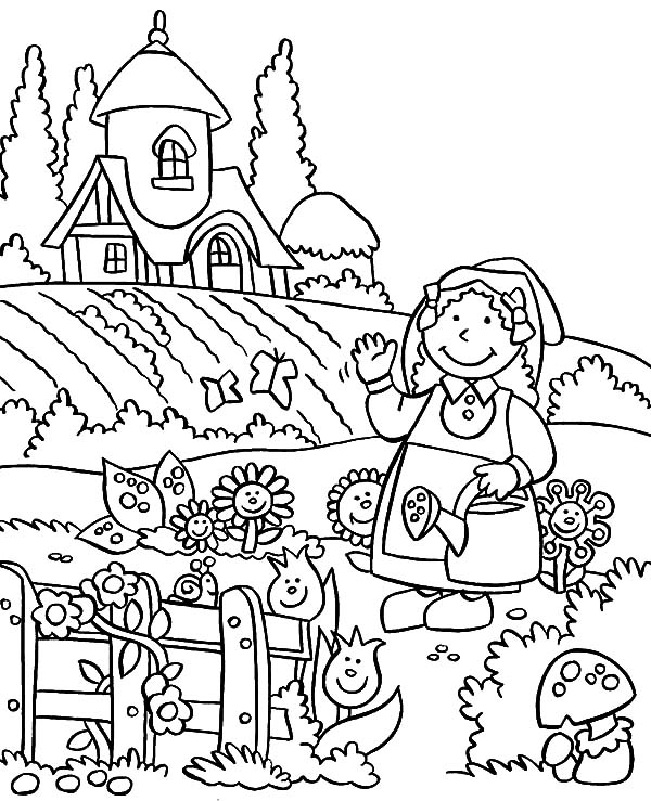 Garden Coloring Pages 600x739 Garden Coloring Pages