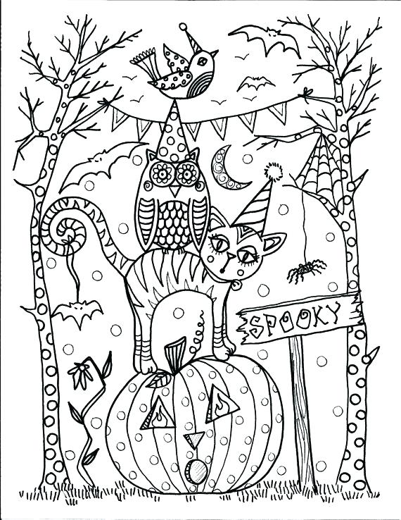 Halloween Coloring Pages Printables Coloring Pages For Adults 570x738 Halloween Coloring Pages Printables Coloring Pages For Adults