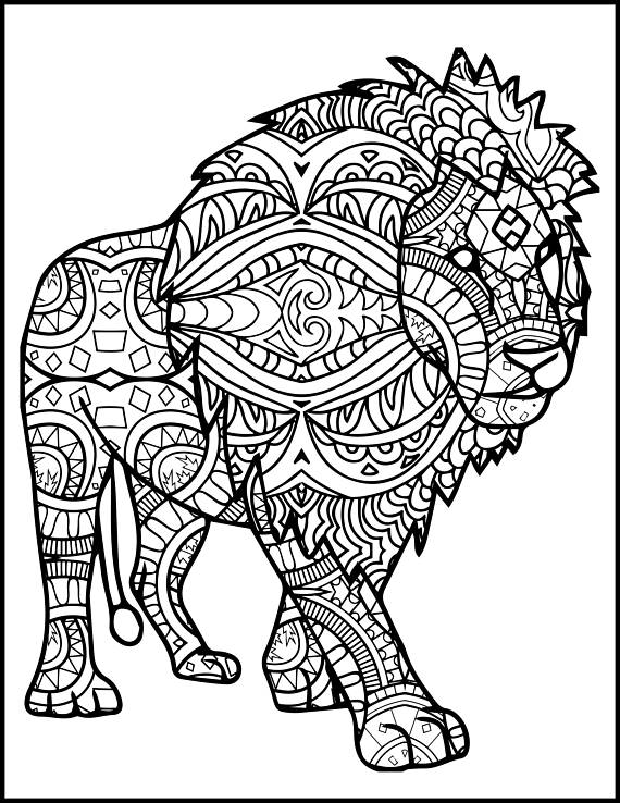 Adult Coloring Pages Lion