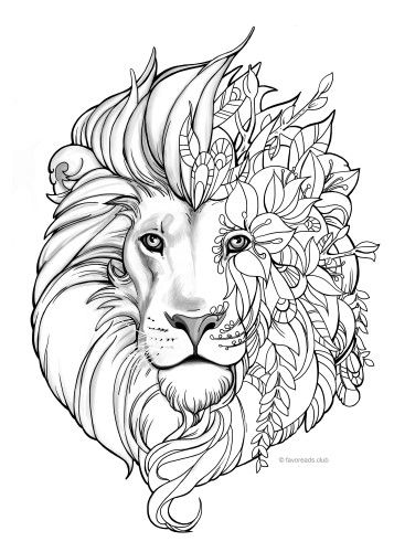 357x500 Fantasy Lion Lions, Adult Coloring And Coloring Books