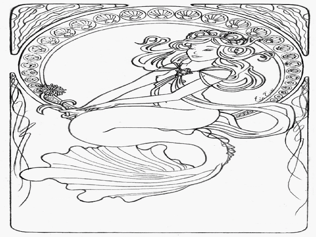25 Mermaid Coloring Pages For Adults Collections Free Coloring 1024x768 25 Mermaid Coloring Pages For Adults Collections Free Coloring