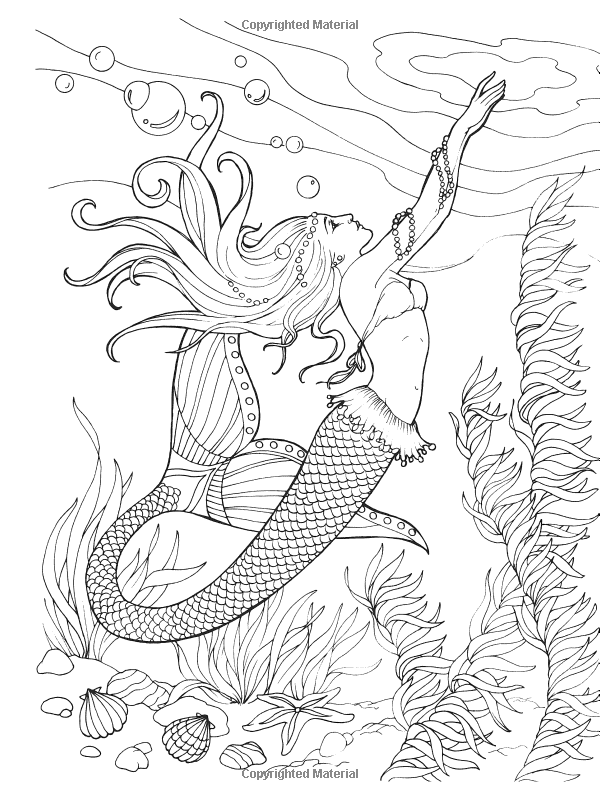 Creative Haven Mermaids Coloring Book (Adult Coloring) Barbara 600x800 Creative Haven Mermaids Coloring Book (Adult Coloring) Barbara