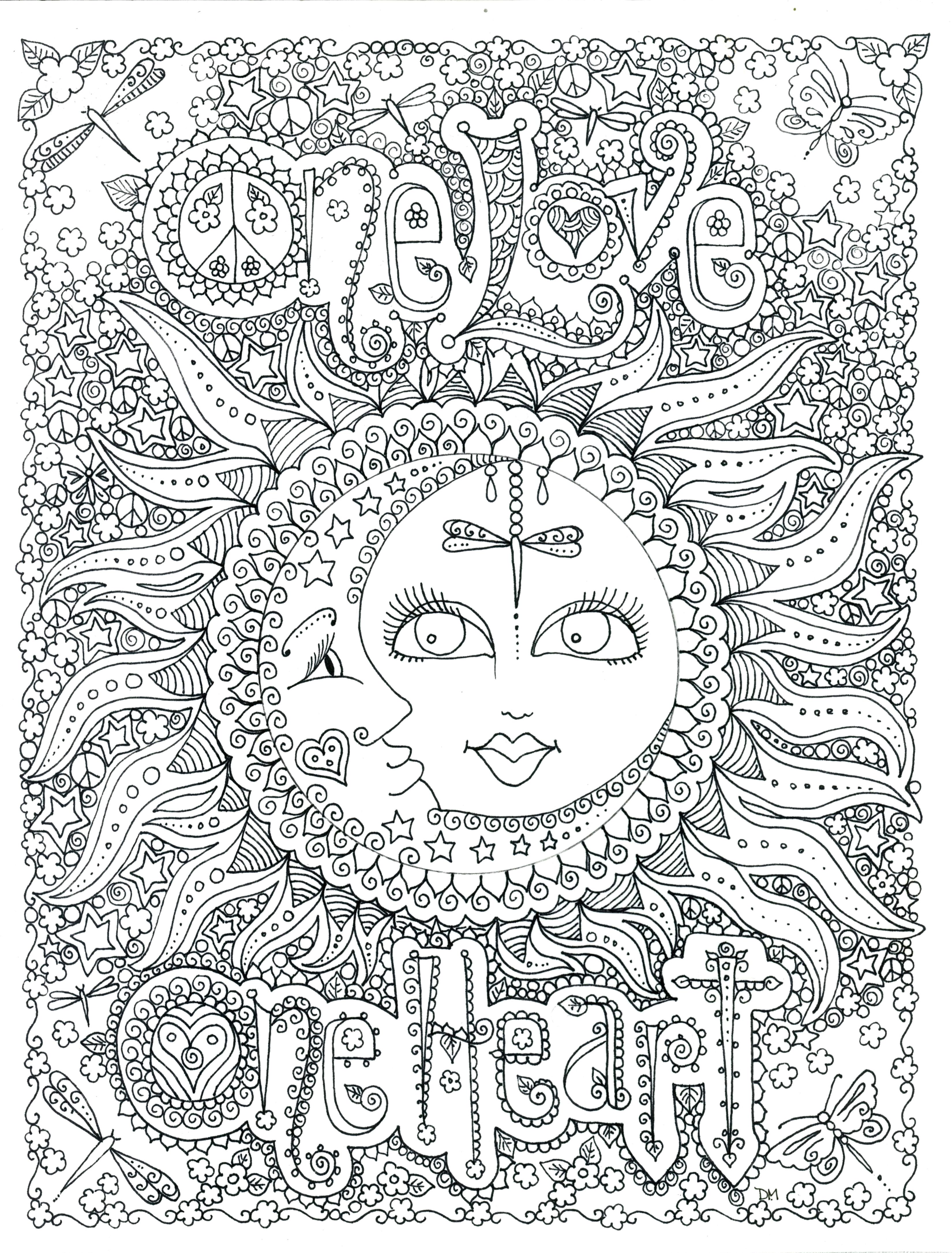One Love Poster By Chubby Mermaid On Adult Coloring 3300x4341 One Love Poster By Chubby Mermaid On Adult Coloring