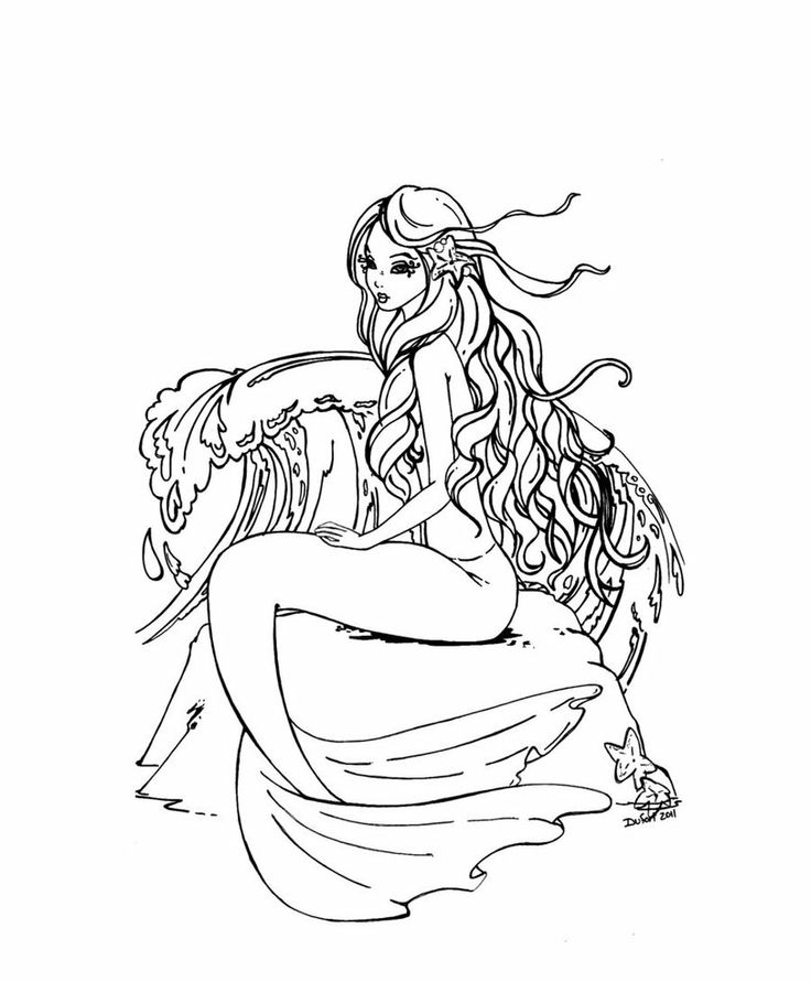 Adult Coloring Pages Mermaids 736x891 Adult Coloring Pages Mermaids