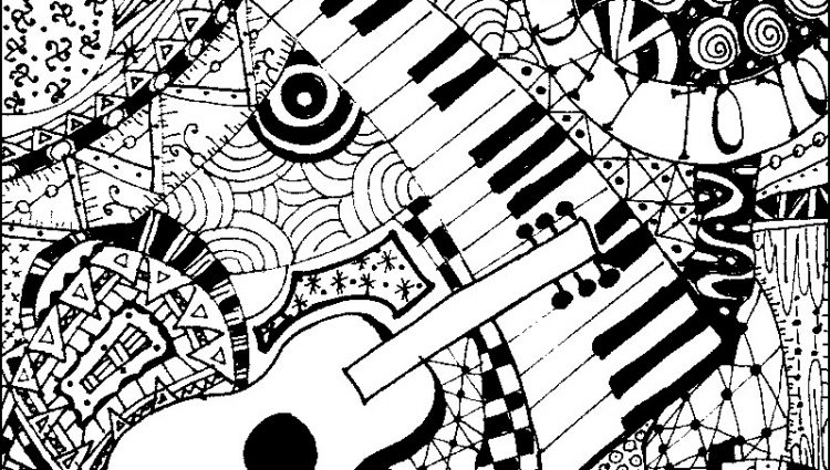 750x425 Adult Coloring Pages Music Adult Coloring Page Music Guitar