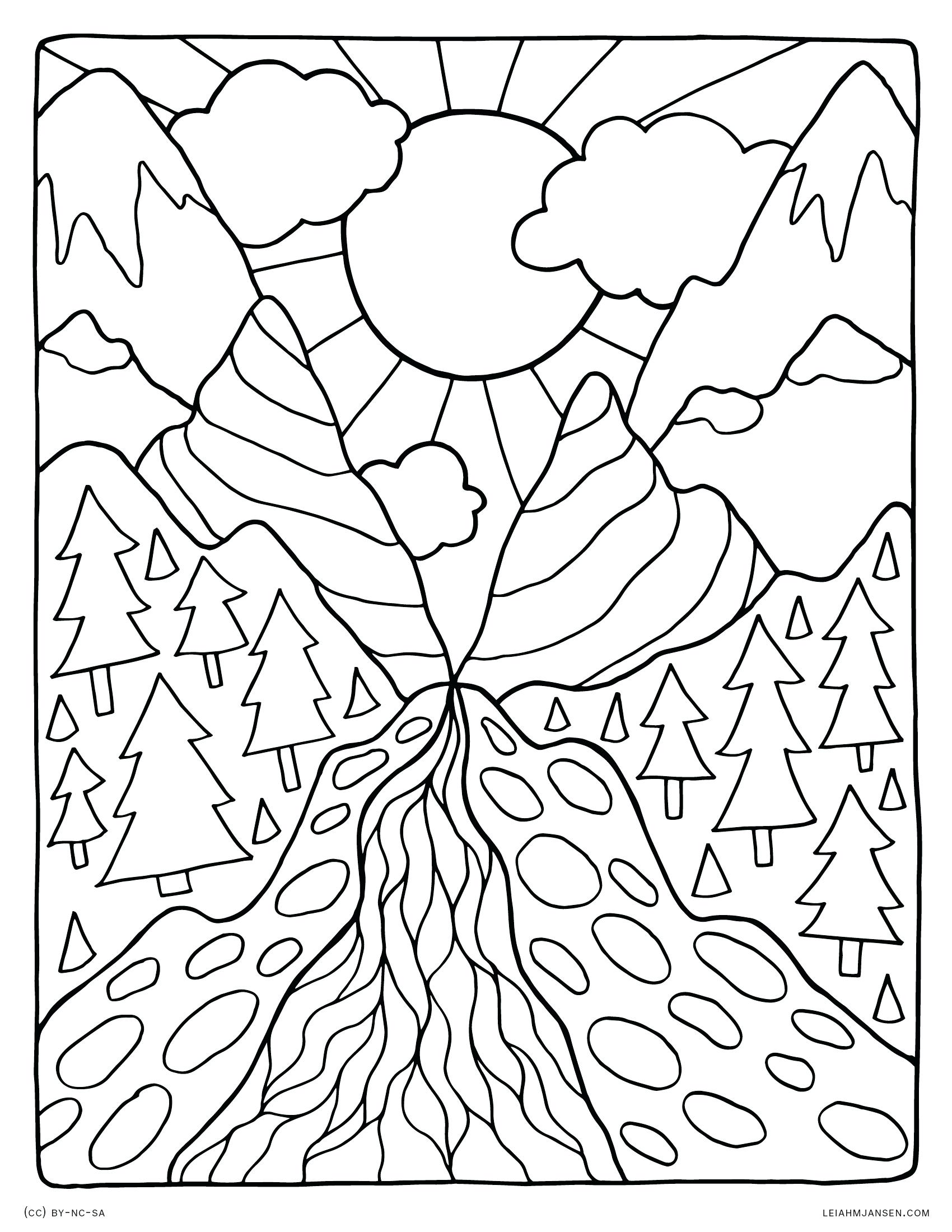 1700x2200 Printable Landscape Printable Adult Coloring Pages