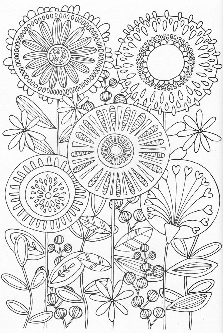Adult Coloring Pages Patterns Flowers