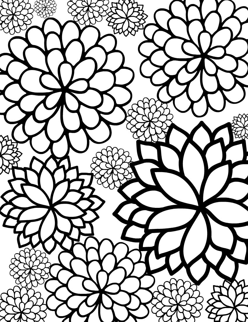 850x1100 Fresh Flower Patterns To Color 7810 Free Coloring Pages Download
