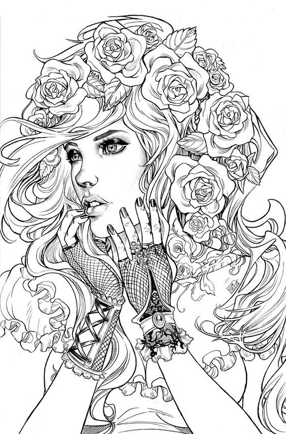564x855 People Coloring Pages For Adults Adult Coloring Pages People Just
