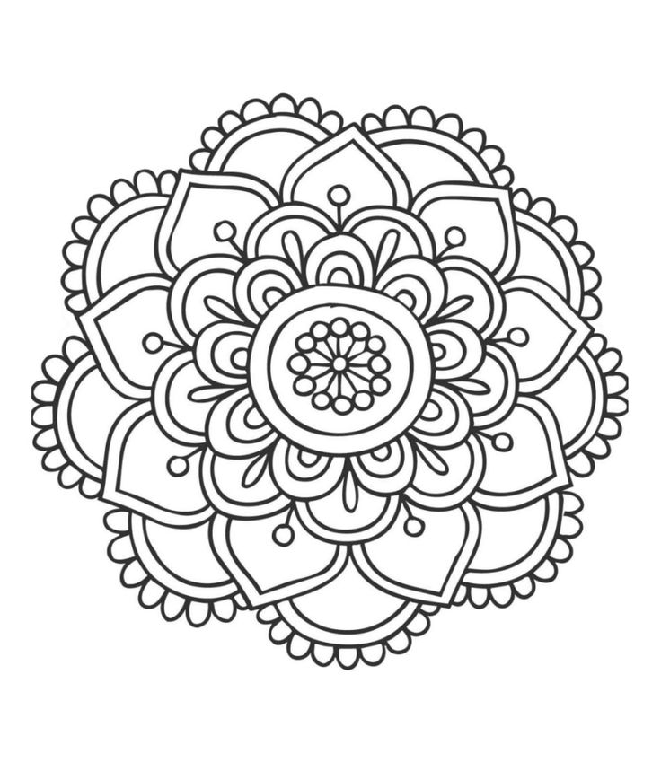 736x849 Adult Coloring Pages Mandala Simple Printable