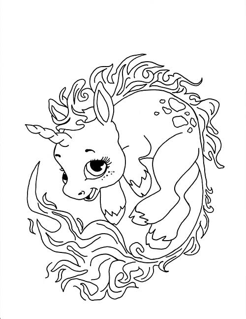 Unicorn Coloring Pages 500x647 Unicorn Coloring Pages
