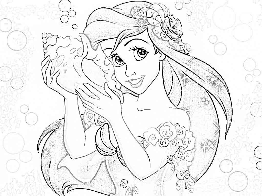 1024x768 Disney Princess Coloring Pages Ariel Projects To Try