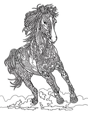 300x388 New Adult Coloring Pages Christmas, Fox, Horse, Whale, And More