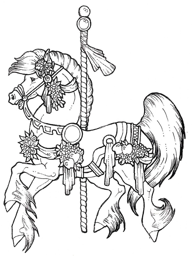 800x1068 Vibrant Ideas Carousel Horse Coloring Pages Adult To Print