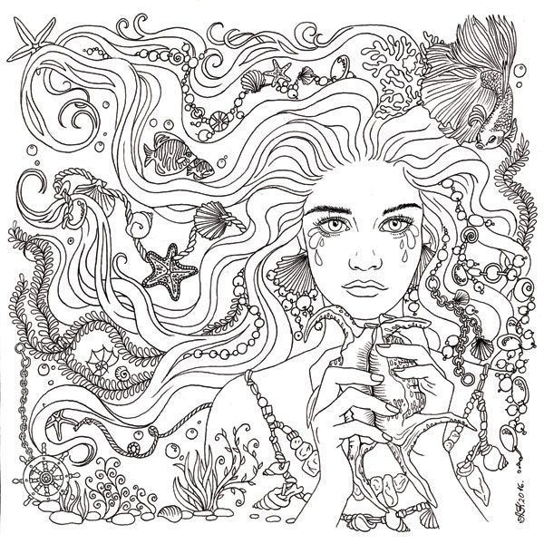 600x600 285 Best Mermaid Coloring Pages For Adults Images