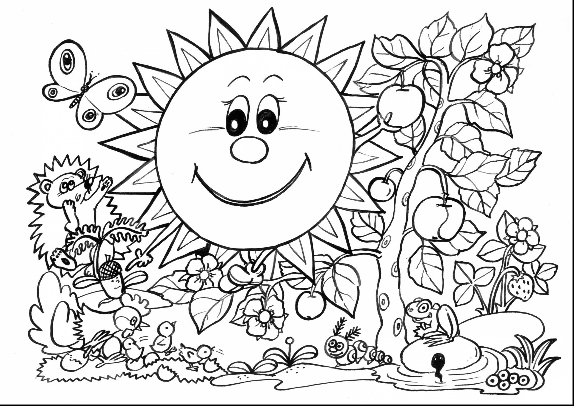 Fascinating Surprising Adult Spring Coloring Page With Image 1929x1366 Fascinating Surprising Adult Spring Coloring Page With Image