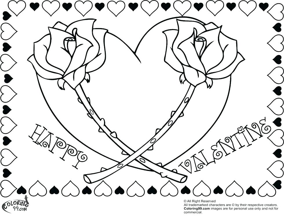 980x750 Rose Coloring Pages Valentines Day Coloring Pages For Adults Free