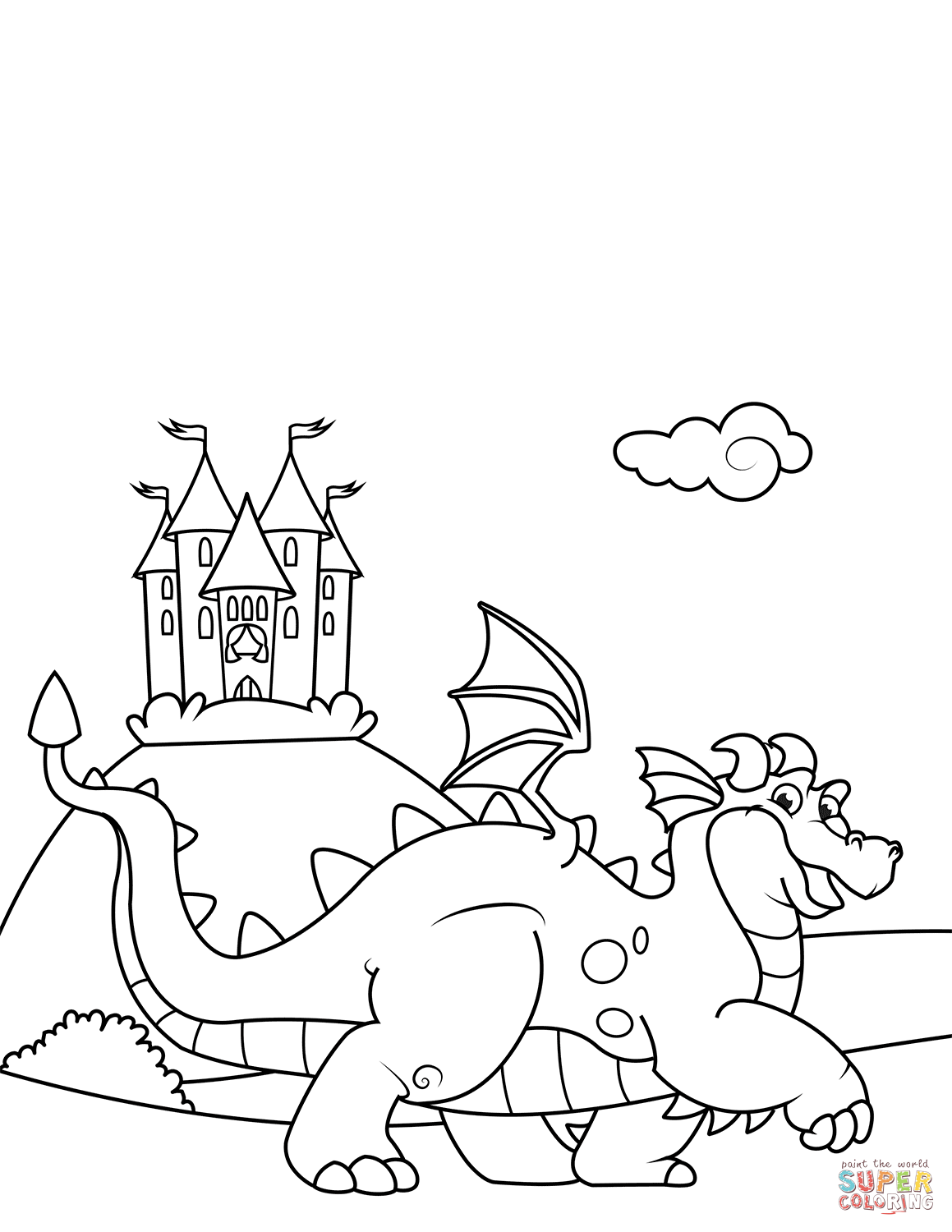 1159x1500 Breakthrough Castle And Dragon Coloring Pages