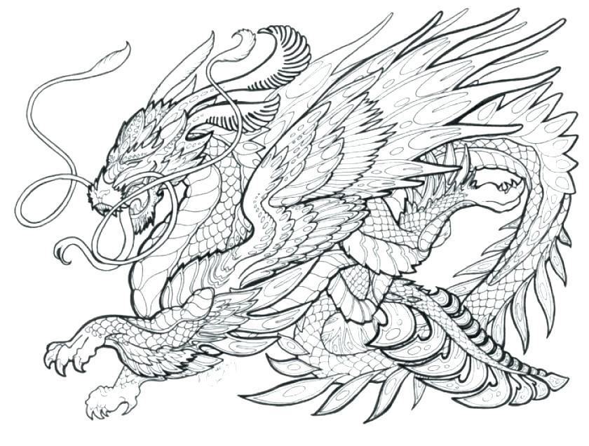 840x636 Free Printable Coloring Pages For Adults Advanced Dragons Dragon
