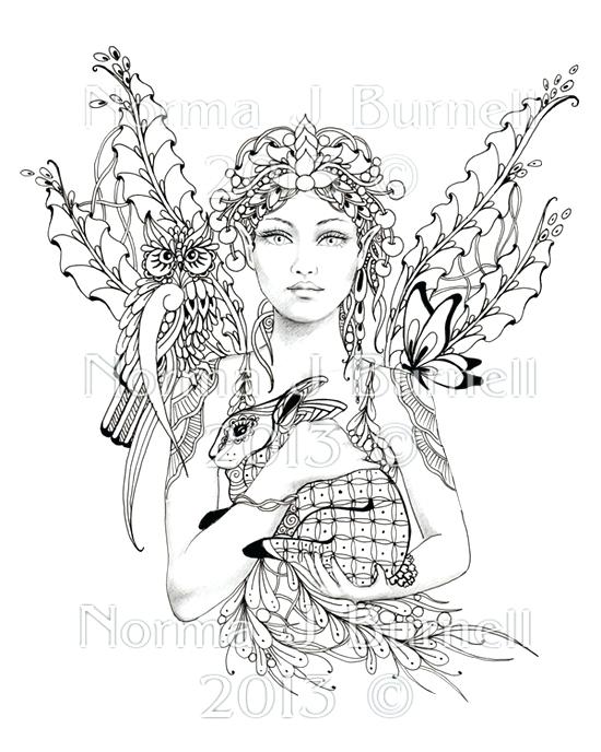 Fairy Coloring Pages For Adults Also Very Difficult And Detailed 550x688 Fairy Coloring Pages For Adults Also Very Difficult And Detailed