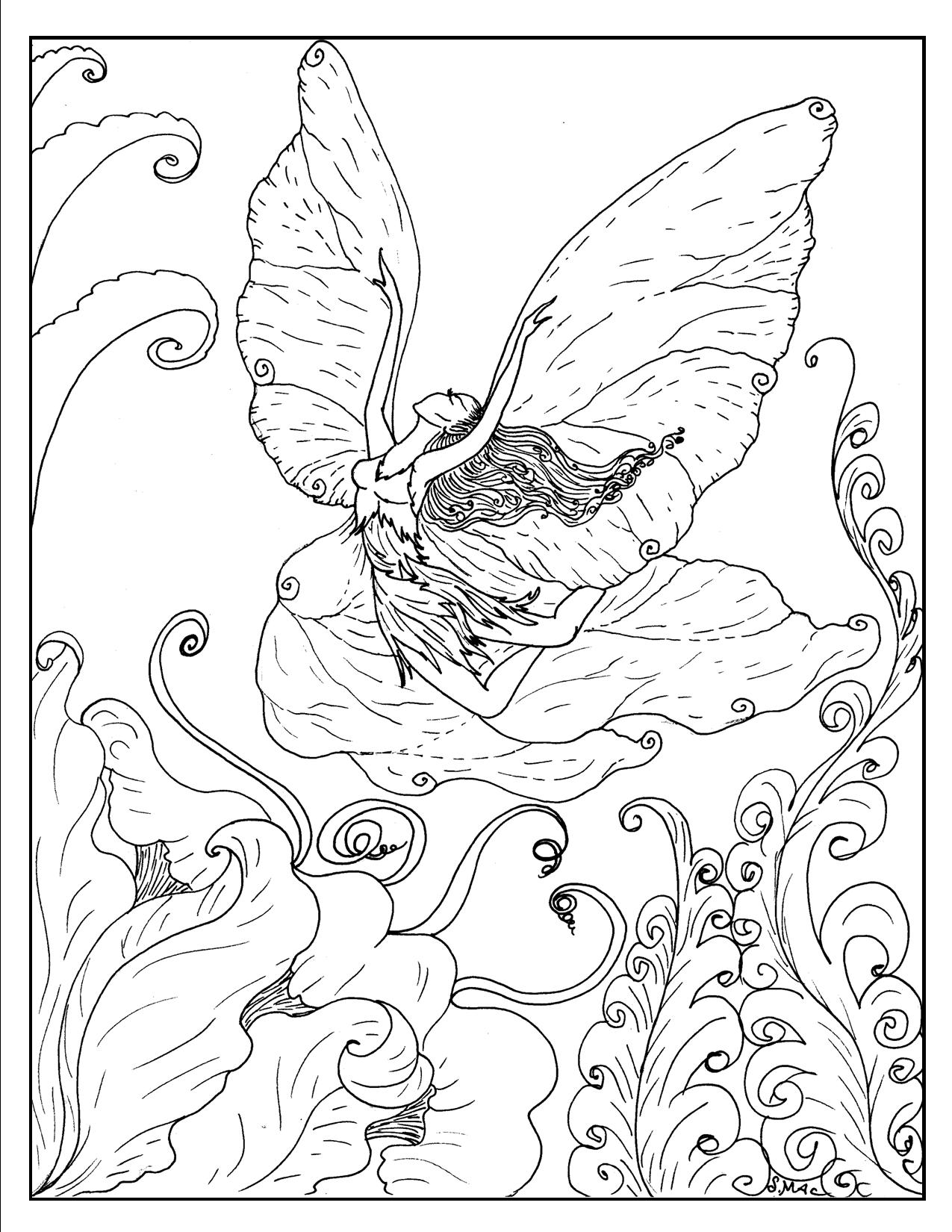 Advanced Fairy Coloring Pages 1275x1650 Advanced Fairy Coloring Pages
