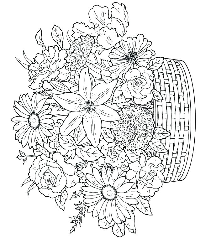 Advanced Flower Coloring Pages To Print Free Advanced Coloring 638x760 Advanced Flower Coloring Pages To Print Free Advanced Coloring