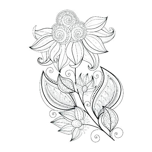Advanced Flower Coloring Pages 500x500 Advanced Flower Coloring Pages