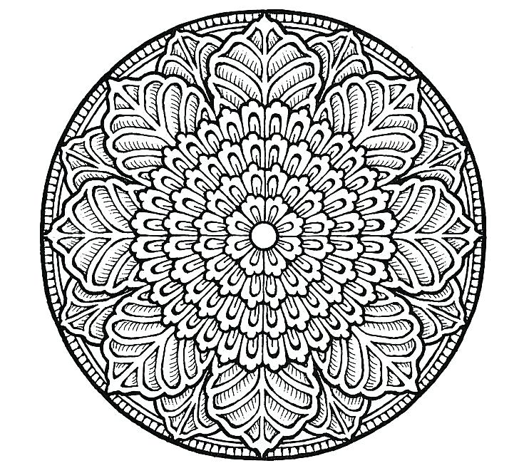 735x664 Advanced Mandala Coloring Pages Coloring Pages Mandala Exciting