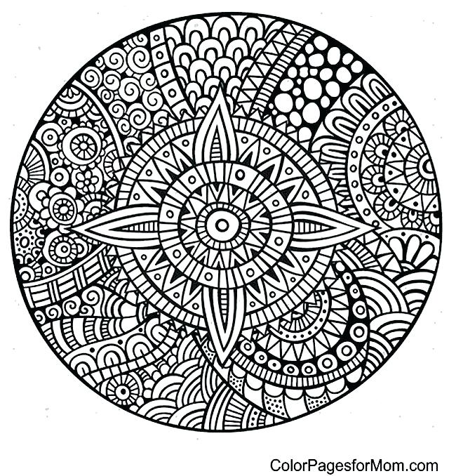 640x678 Advanced Mandala Coloring Pages Printable
