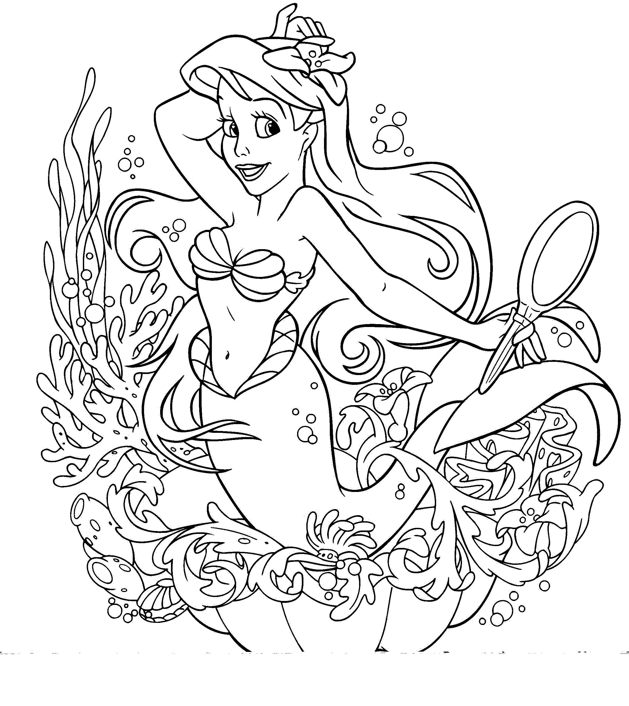 Advanced Mermaid Coloring Pages at GetColorings.com | Free printable ...