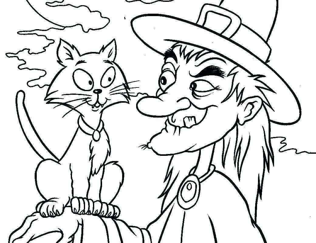 Halloween Coloring Pages Witches Printable Of On Broom Free 1040x800 Halloween Coloring Pages Witches Printable Of On Broom Free
