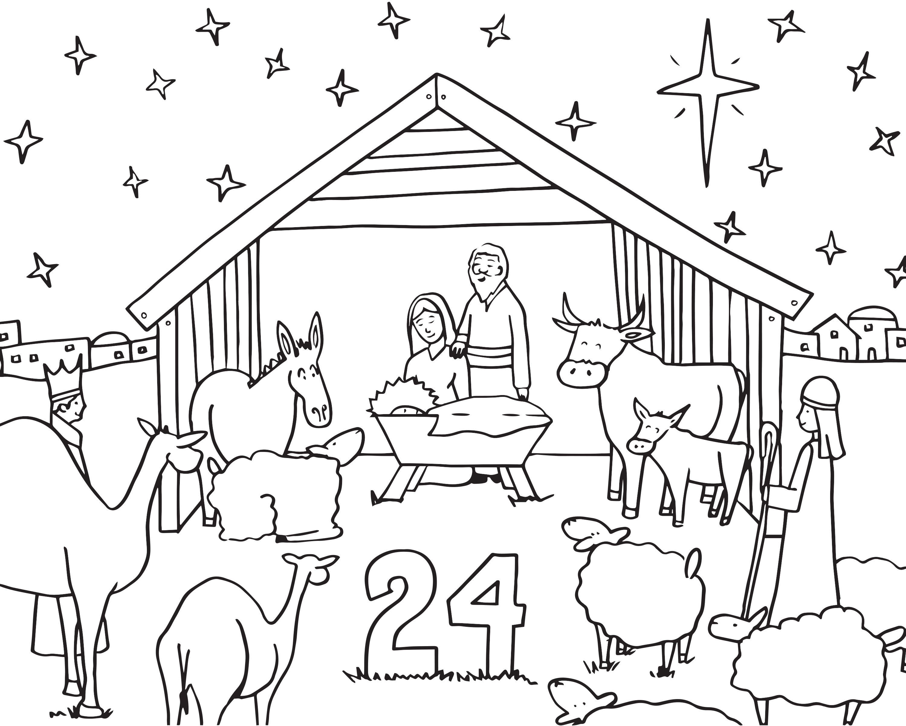 2998x2400 Advent Calendar Coloring Pages