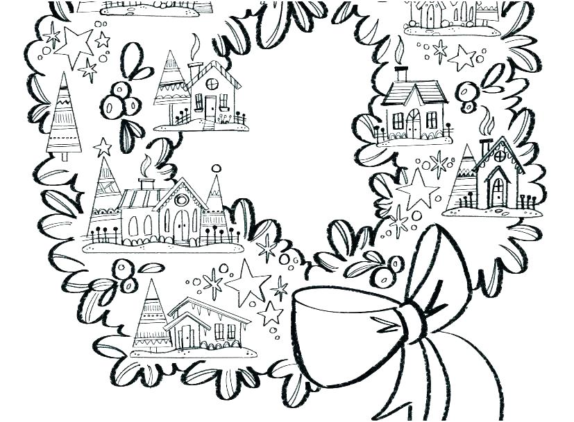 Advent Coloring Pages Wreath 827x609 Advent Coloring Pages Wreath