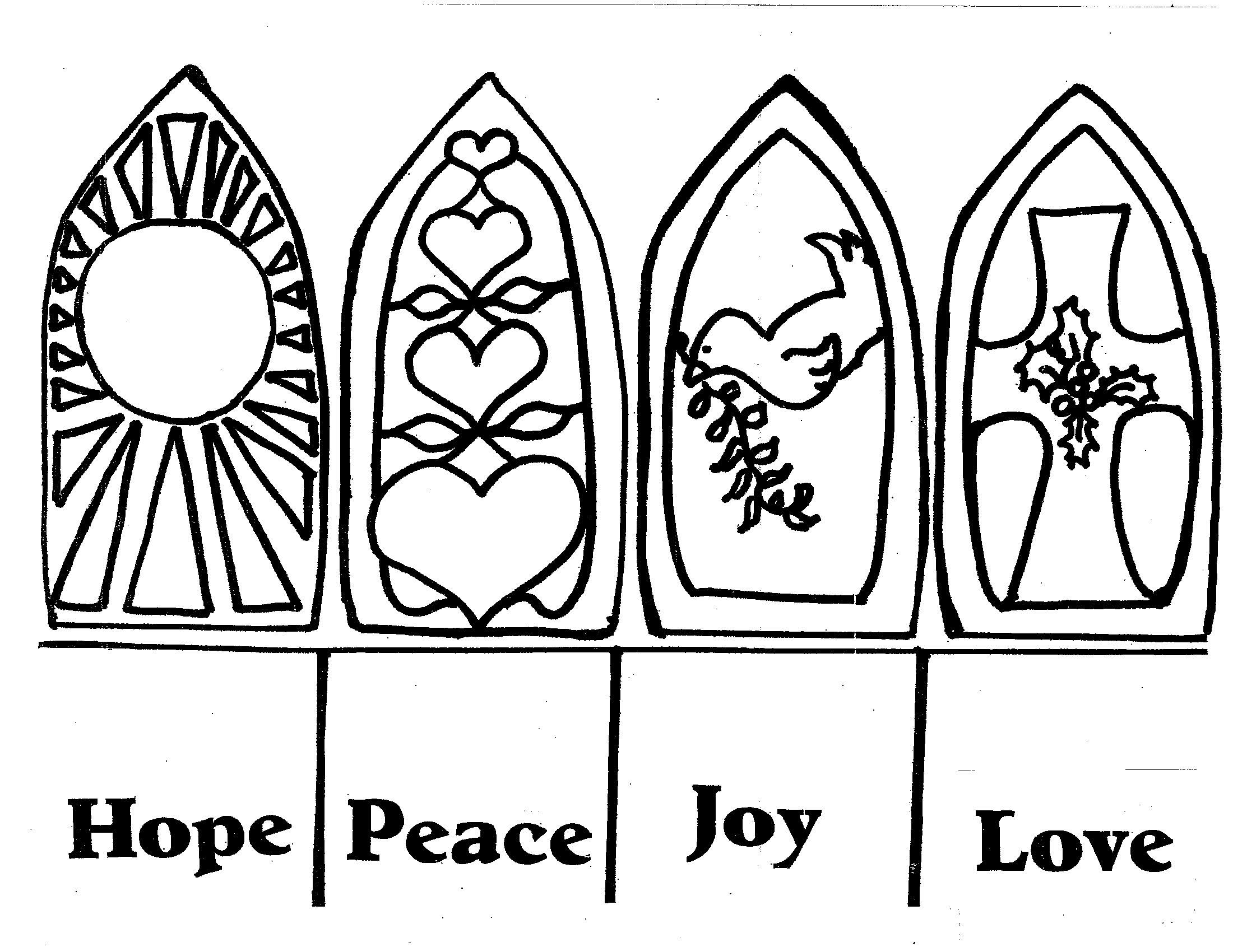 2200x1700 Hope Peace Joy Love Advent Wreath Coloring Page