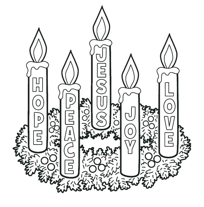 700x710 Advent Wreath Coloring Page Icontent