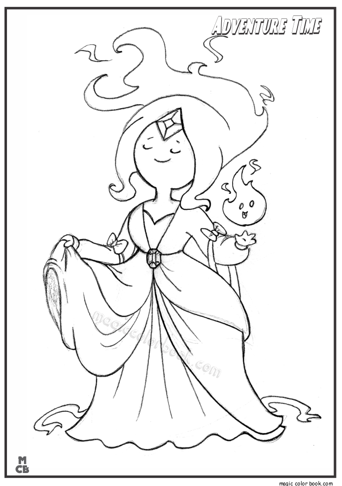 Adventure Time Color Pages Princess Flame 685x975 Adventure Time Color Pages Princess Flame