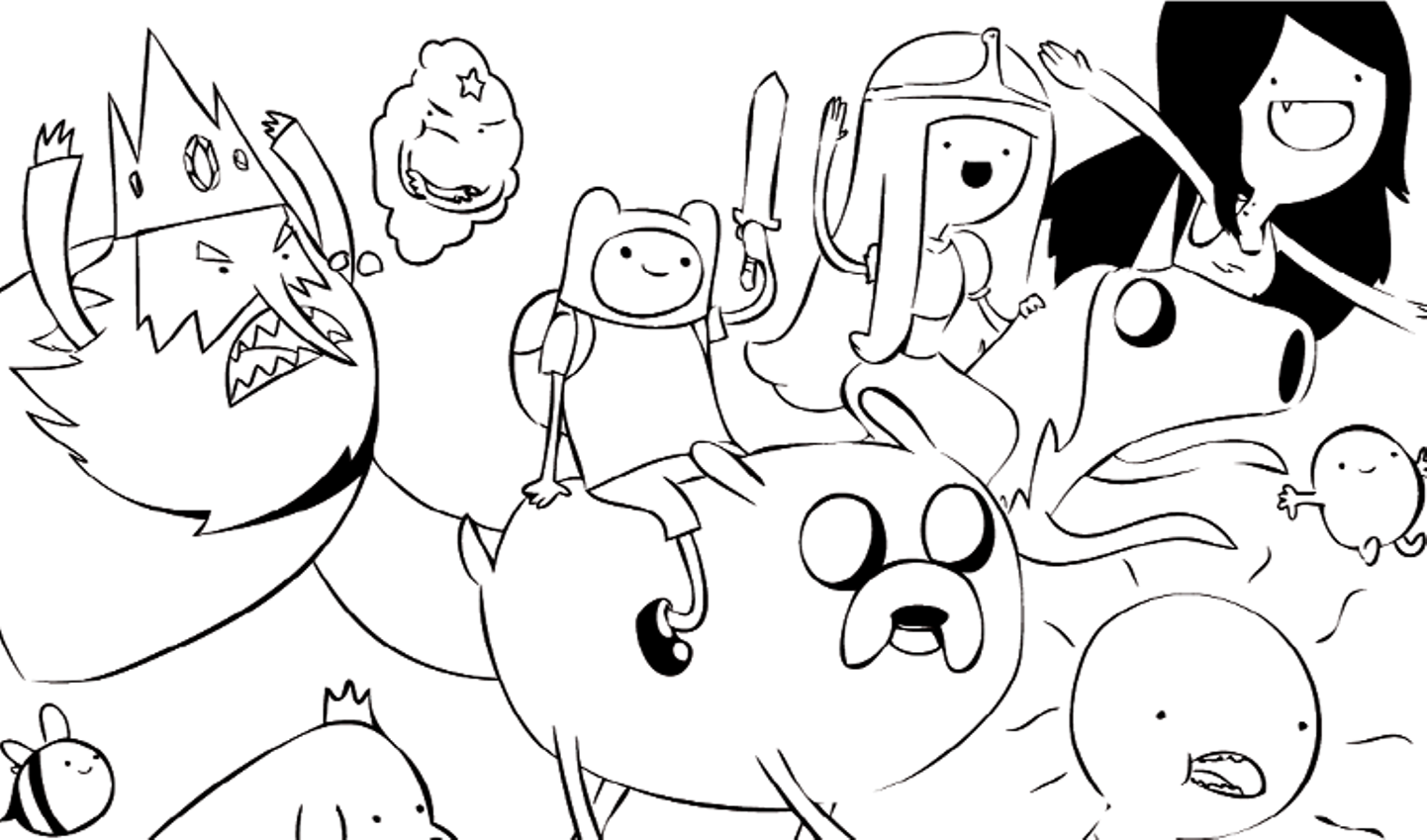 Now Adventure Time With Finn And Jake Coloring 1442x849 Now Adventure Time With Finn And Jake Coloring