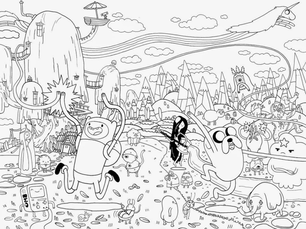 Surprising Adventure Time Coloring Pages Finn And Jake General 1024x768 Surprising Adventure Time Coloring Pages Finn And Jake General