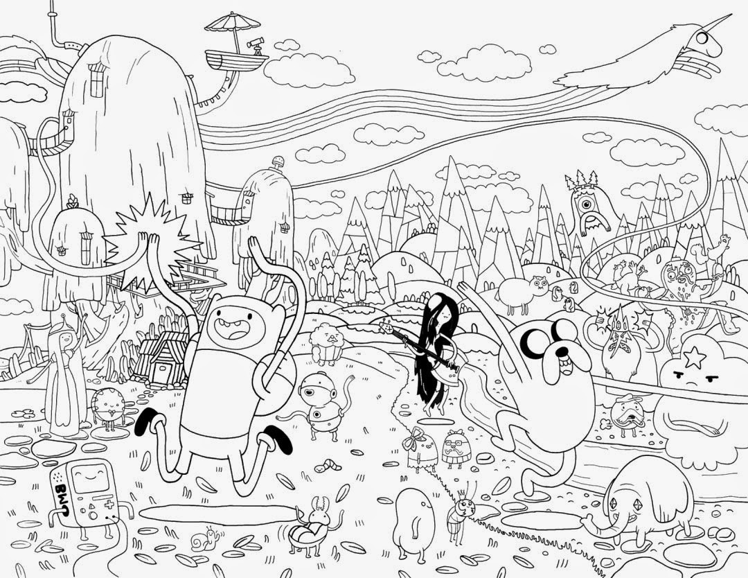 1080x834 Adventure Time Coloring Pages With All Characters Of Stuning