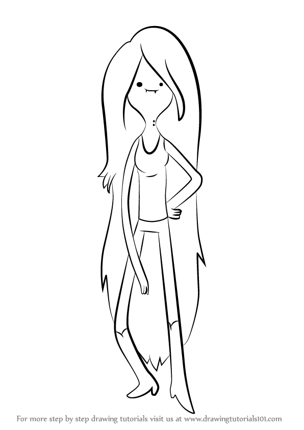 How To Draw Marceline The Vampire Queen From Adventure Time 596x843 How To Draw Marceline The Vampire Queen From Adventure Time