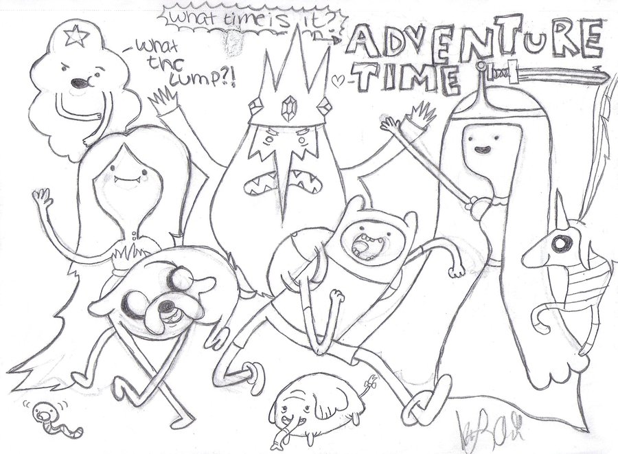 The Adventure Time Gang By Thegurlonfire 900x661 The Adventure Time Gang By Thegurlonfire