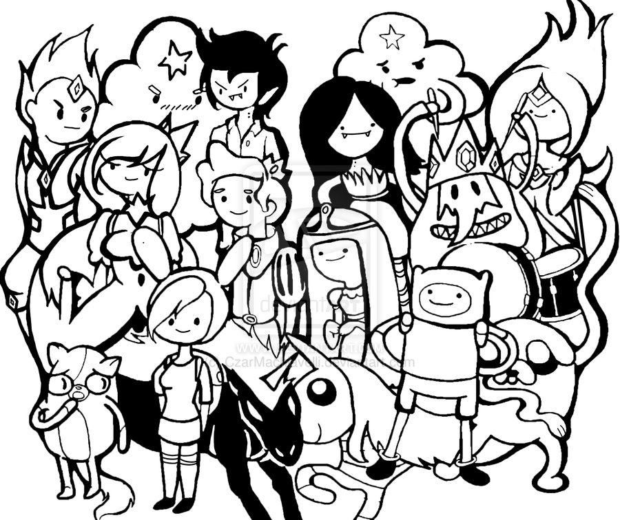900x756 Adventure Time Coloring Pages Black And White