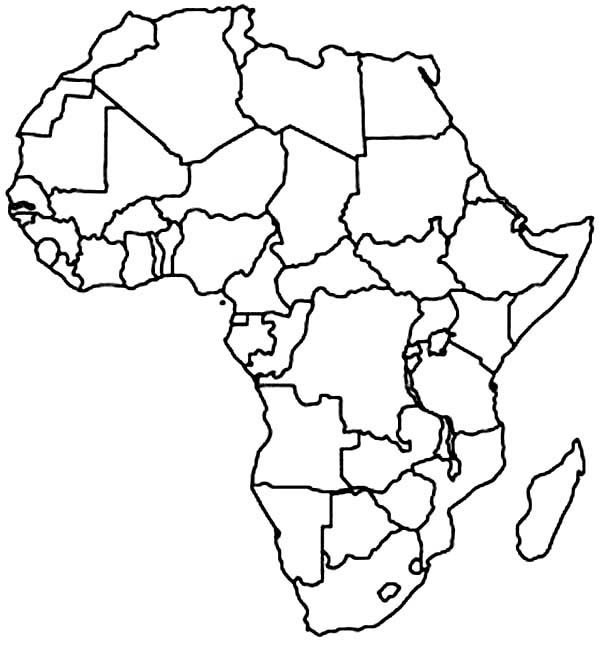 600x645 Africa Coloring Sheet Africa Coloring Map Map Of Africa Coloring