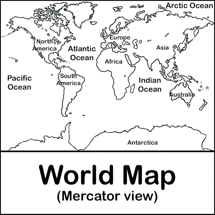 736x736 Map Outline With Countries Labeled Free Coloring Page Map Outline