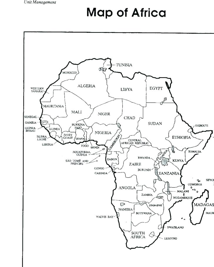 728x907 Africa Coloring Map