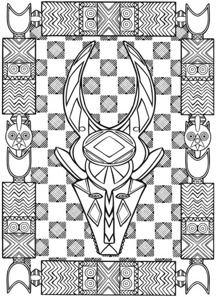 African Art Coloring Pages 442x606 African Art Coloring Pages